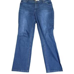 J. Jill Tried & True Fit Slim Leg Jeans, Medium Indigo, Women's Plus Size 18